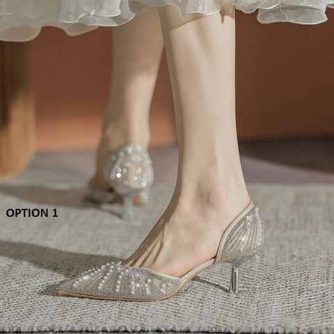 New Rhinestones Pointed Toe High Heel CODE: KAR1485