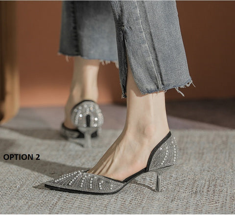 New Rhinestones Pointed Toe High Heel CODE: KAR1485