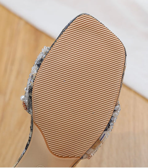 New Fashion Open Toe Slides Low Heel Slipper CODE: KAR1487