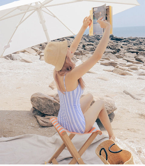One Piece Blue Striped Starps Swimwear CODE: KAR1492