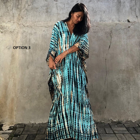 Bohemian Striped Print Beach Kaftan Dress CODE: KAR1496