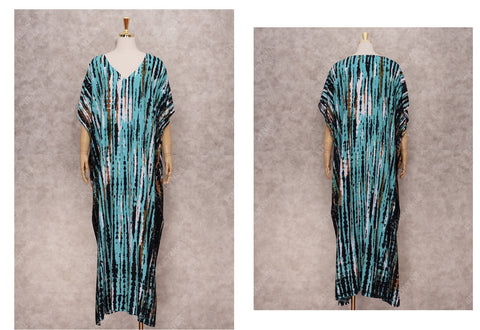 Bohemian Striped Print Beach Kaftan Dress CODE: KAR1496