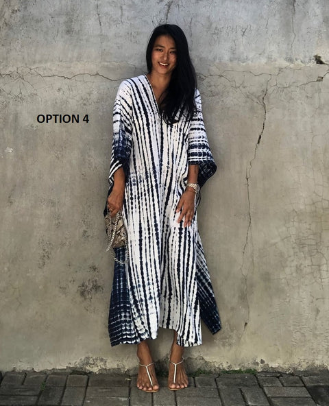 Bohemian Striped Print Beach Kaftan Dress CODE: KAR1496
