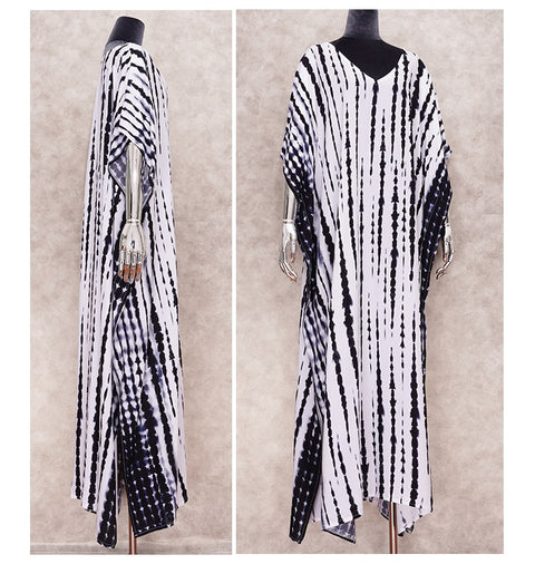 Bohemian Striped Print Beach Kaftan Dress CODE: KAR1496