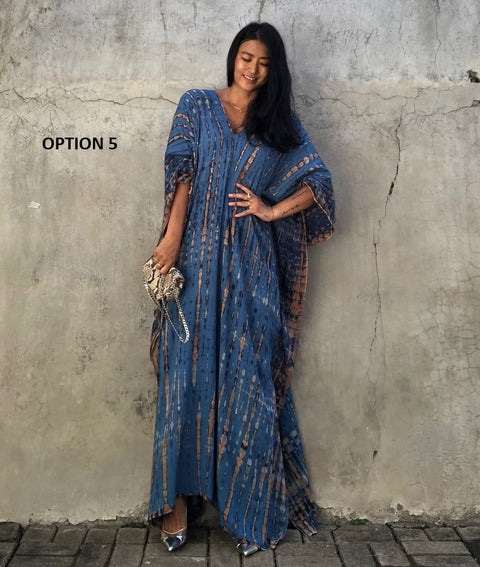 Bohemian Striped Print Beach Kaftan Dress CODE: KAR1496