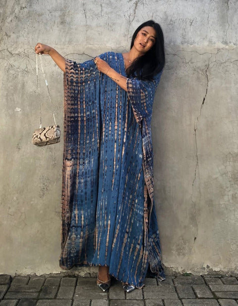 Bohemian Striped Print Beach Kaftan Dress CODE: KAR1496