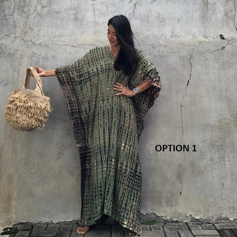Bohemian Striped Print Beach Kaftan Dress CODE: KAR1496