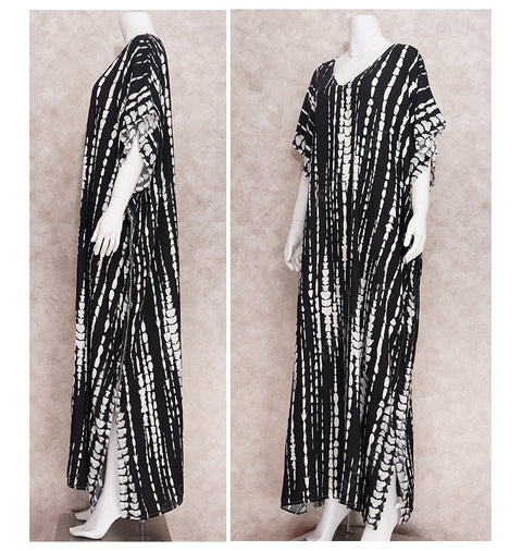 Bohemian Striped Print Beach Kaftan Dress CODE: KAR1496