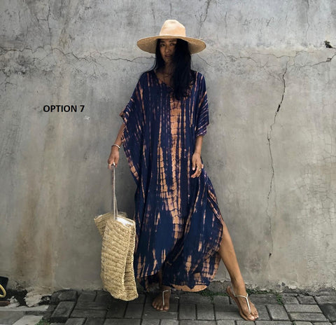 Bohemian Striped Print Beach Kaftan Dress CODE: KAR1496