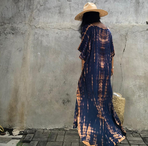 Bohemian Striped Print Beach Kaftan Dress CODE: KAR1496