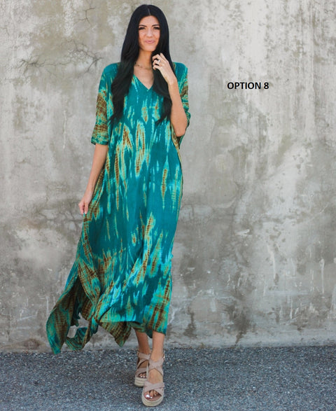 Bohemian Striped Print Beach Kaftan Dress CODE: KAR1496