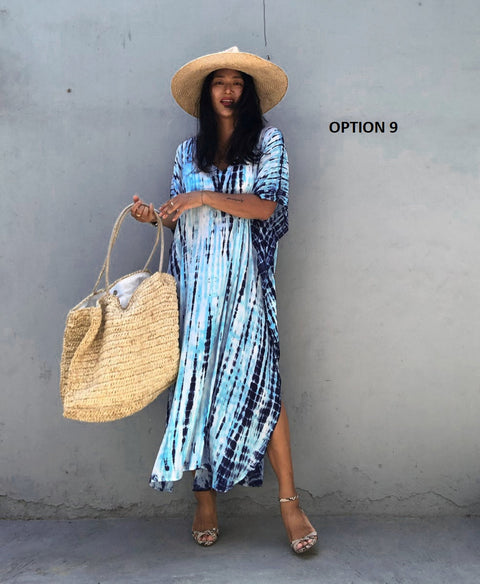Bohemian Striped Print Beach Kaftan Dress CODE: KAR1496
