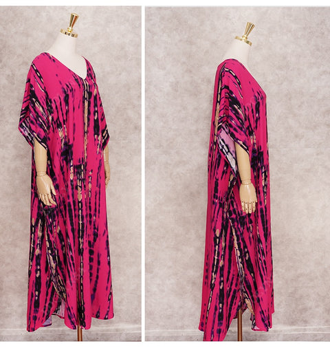 Bohemian Striped Print Beach Kaftan Dress CODE: KAR1496