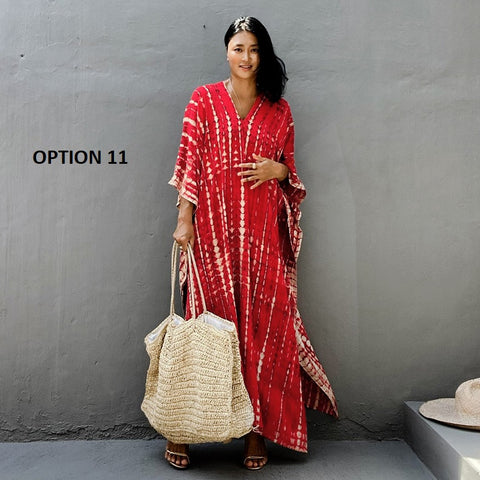 Bohemian Striped Print Beach Kaftan Dress CODE: KAR1496
