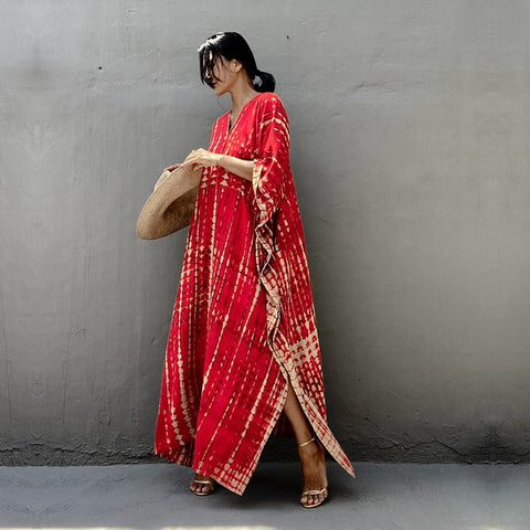 Bohemian Striped Print Beach Kaftan Dress CODE: KAR1496