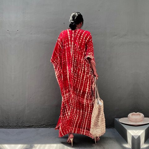 Bohemian Striped Print Beach Kaftan Dress CODE: KAR1496