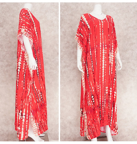 Bohemian Striped Print Beach Kaftan Dress CODE: KAR1496