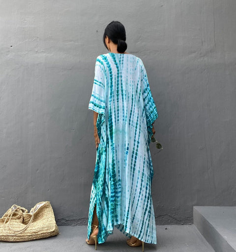 Bohemian Striped Print Beach Kaftan Dress CODE: KAR1496