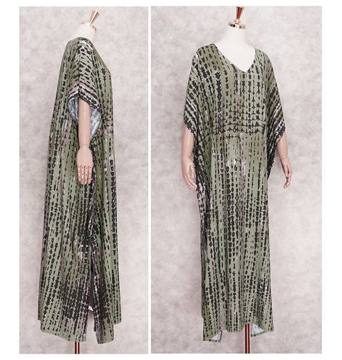 Bohemian Striped Print Beach Kaftan Dress CODE: KAR1496