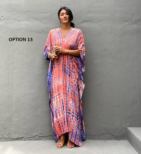 Bohemian Striped Print Beach Kaftan Dress CODE: KAR1496