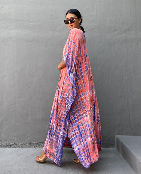 Bohemian Striped Print Beach Kaftan Dress CODE: KAR1496