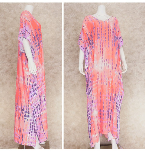 Bohemian Striped Print Beach Kaftan Dress CODE: KAR1496