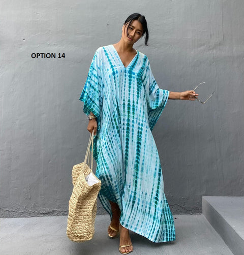 Bohemian Striped Print Beach Kaftan Dress CODE: KAR1496