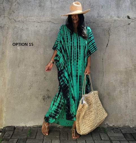 Bohemian Striped Print Beach Kaftan Dress CODE: KAR1496
