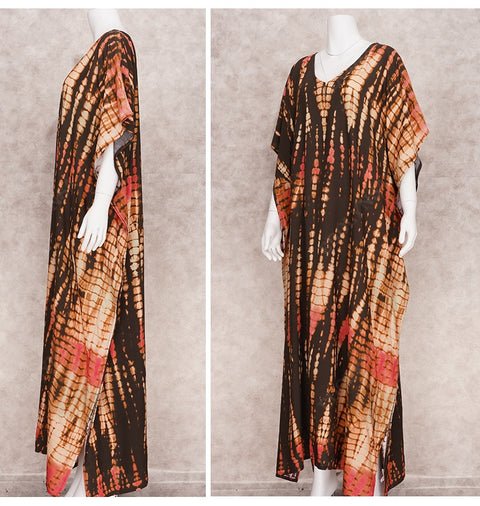 Bohemian Striped Print Beach Kaftan Dress CODE: KAR1496
