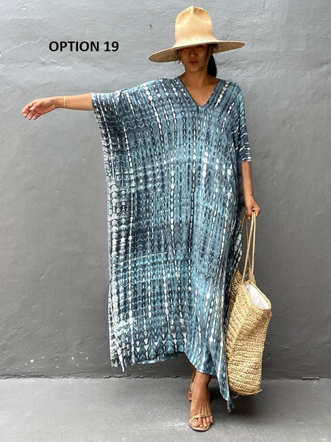 Bohemian Striped Print Beach Kaftan Dress CODE: KAR1496