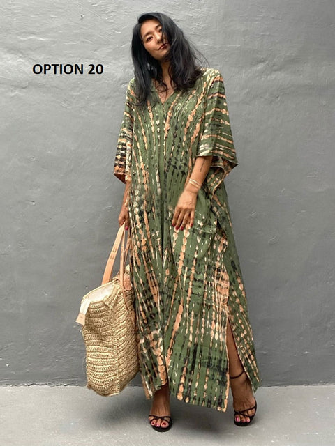 Bohemian Striped Print Beach Kaftan Dress CODE: KAR1496
