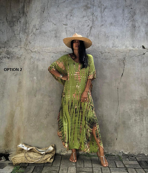 Bohemian Striped Print Beach Kaftan Dress CODE: KAR1496