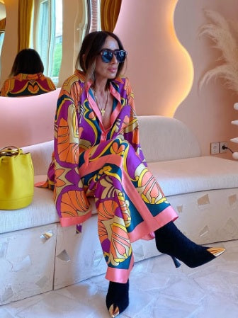 New Fashion Pocket Decoration Print Long Sleeve Shirt and Pant CODE: KAR1498