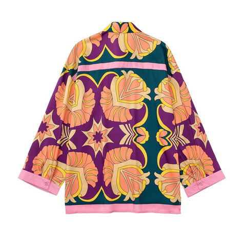 New Fashion Pocket Decoration Print Long Sleeve Shirt and Pant CODE: KAR1498