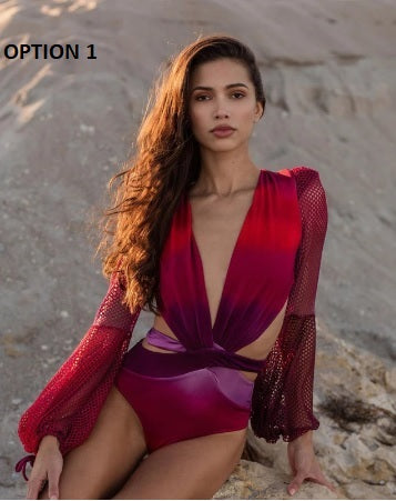 New Sexy Long Sleeve Wetsuit Print Swimsuit CODE: KAR1505