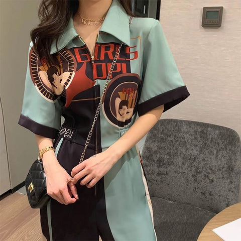 Summer High Street Short Sleeve Rompers Jumpsuit CODE: KAR1509