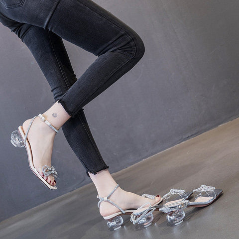New Bow Square Toe High Heel Sandals CODE: KAR1514