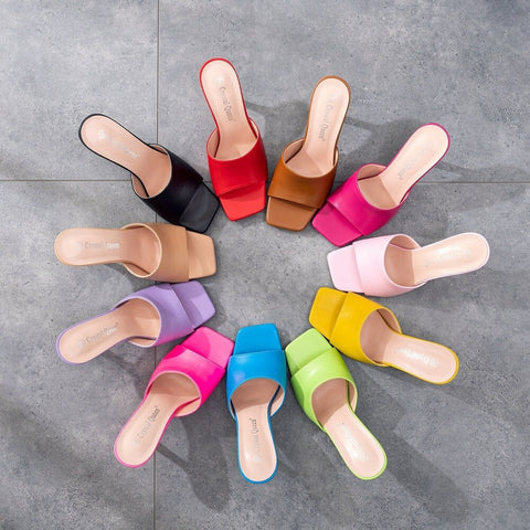 Summer Fashion Square Peep Toe High Heels Sandals Plus Size 42 CODE: KAR1516