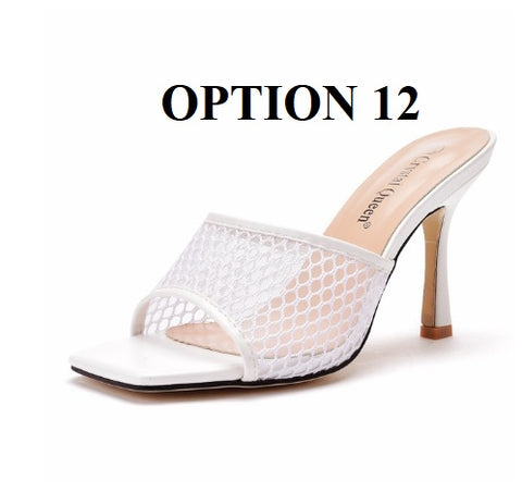 Summer Fashion Square Peep Toe High Heels Sandals Plus Size 42 CODE: KAR1516