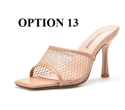 Summer Fashion Square Peep Toe High Heels Sandals Plus Size 42 CODE: KAR1516
