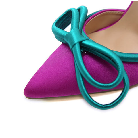 New Silk Butterfly Knot Sexy Buckle Pointed Toe Thin High Heel Sandals CODE: KAR1530