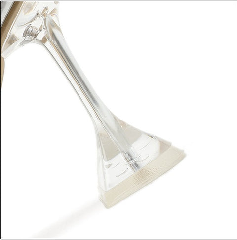 New Pointed Transparent  Bow Wine Glass high heel Sandals CODE: KAR1531