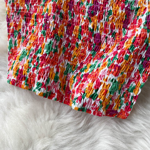 Sexy Tank Top+ Long Print Long Skirt Elastic Waist Two Piece Set CODE: KAR1536