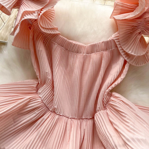 New Pleated Off-the-shoulder Suspender Slim-fit Top CODE: KAR1537