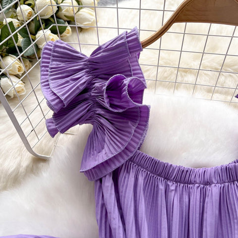 New Pleated Off-the-shoulder Suspender Slim-fit Top CODE: KAR1537