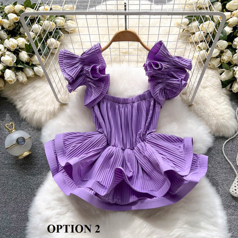 New Pleated Off-the-shoulder Suspender Slim-fit Top CODE: KAR1537