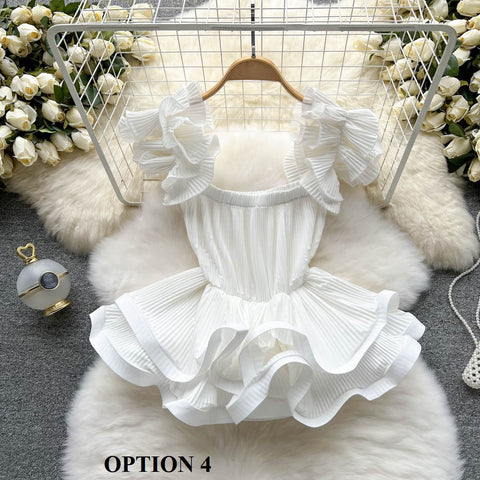 New Pleated Off-the-shoulder Suspender Slim-fit Top CODE: KAR1537