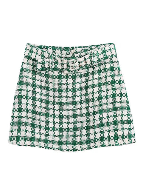 New Elegant Blazers High Waist Skirt Tweed 2 Piece Set CODE: KAR1547