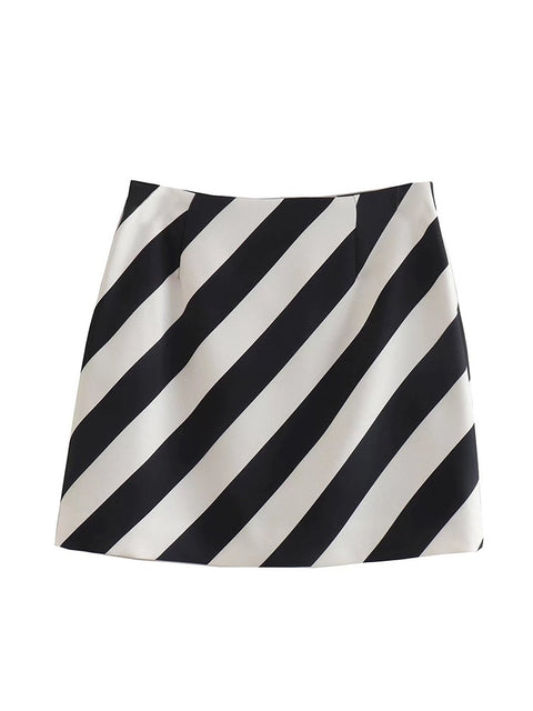 Summer Fashion Slim Skirt Striped Two Piece Set CODE: KAR1568