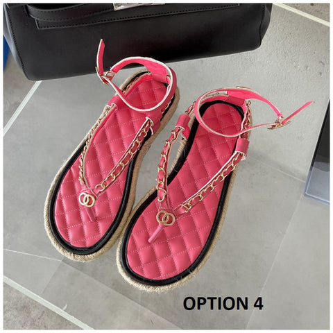 New Summer Fashion Brand Chain Ankle Strap Slides Platform Sandals CODE: KAR1572